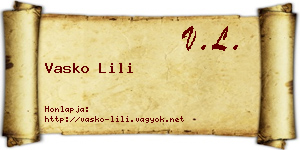 Vasko Lili névjegykártya